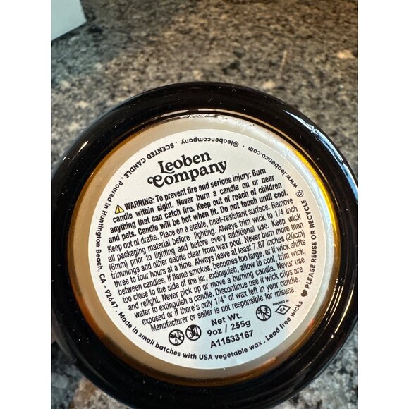 Leoben Candle Co Oakmoss & Santal 9 Oz 1 wick Vegan Soy Wax Blend Scented - Picture 4 of 6